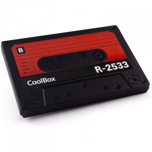 CoolBox SlimChase R-2533 Retro Caja Externa Disco SSD y HDD 2.5\" SATA a USB 3.0 - Diseño Cassette de Audio