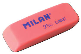 Milan Nata 236 Goma de Borrar Biselada - Plastico - Colores Fluorescentes Surtidos