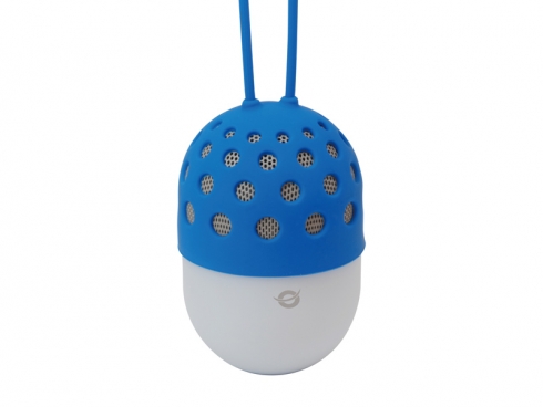 Conceptronic Altavoces con Luz LED Inalambricos Bluetooth 2.1 Impermeables(IPX4) - Blanco/Azul