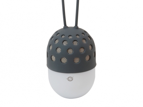 Conceptronic Altavoces con Luz LED Inalambricos Bluetooth 2.1 Impermeables(IPX4) - Blanco/Gris