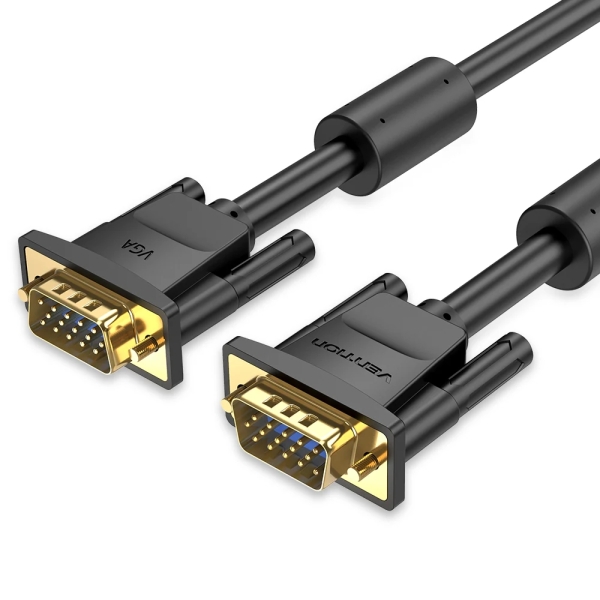 Vention Cable SVGA a VGA - Longitud 15m - Full HD - Nucleo de Ferrita - Conectores Chapados en Oro - Blindaje Multicapa - PVC - Color Negro