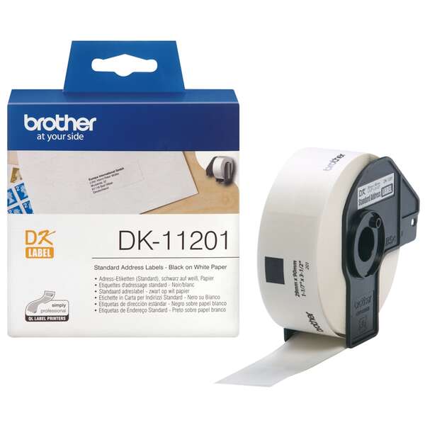 Brother DK11201 - Etiquetas Originales Precortadas de Direccion - 29x90 mm - 400 Unidades - Texto negro sobre fondo blanco Brother DK11201 - Etiquetas Originales Precortadas de Direccion - 29x90 mm - 400 Unidades - Texto negro sobre fondo blanco