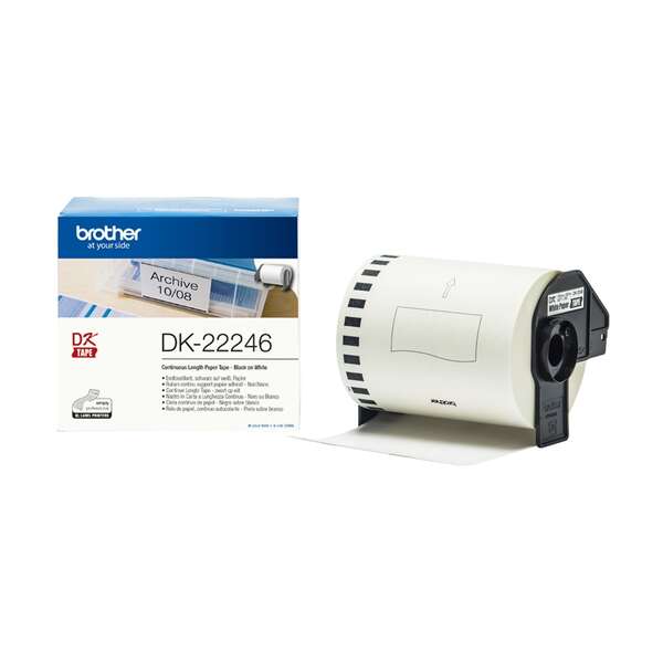 Brother DK22246 - Etiquetas Originales de Tamaño personalizado - Ancho 103mm x 30,48 metros - Texto negro sobre fondo blanco Brother DK22246 - Etiquetas Originales de Tamaño personalizado - Ancho 103mm x 30,48 metros - Texto negro sobre fondo blanco