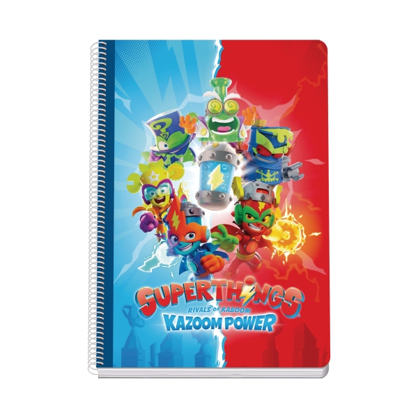 Dohe Superthings Cuaderno de Espiral Metalica - Formato A4 - 100 Hojas Offset de 90g - 5x5mm - Microperforadas - Banda de Color - Tapa Dura Plastificada - 21x31x2cm - Multicolor Dohe Superthings Cuaderno de Espiral Metalica - Formato A4 - 100 Hojas Offset de 90g - 5x5mm - Microperforadas - Banda de Color - Tapa Dura Plastificada - 21x31x2cm - Multicolor