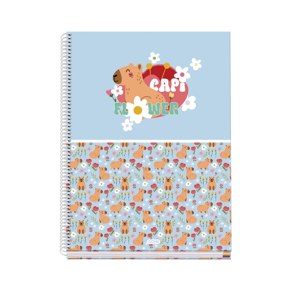 Dohe Capi Flower Cuaderno de Espiral Metalica - Formato A4 - 100 Hojas Offset de 90g - 5x5mm - Microperforadas - Banda de Color - Tapa Dura Plastificada - 23x30x2cm - Multicolor Dohe Capi Flower Cuaderno de Espiral Metalica - Formato A4 - 100 Hojas Offset de 90g - 5x5mm - Microperforadas - Banda de Color - Tapa Dura Plastificada - 23x30x2cm - Multicolor