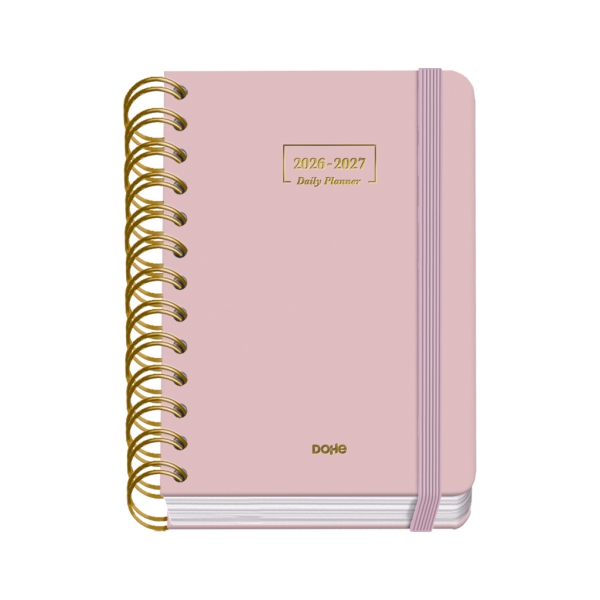Dohe Premium Agenda Escolar 26/27 - Formato A6 - Dia Pagina - Papel Offset Ahuesado 80g - Cubierta de Carton Plastificado - Espiral Metalica Doble - Goma - 12x17x3cm - Color Rosa Dohe Premium Agenda Escolar 26/27 - Formato A6 - Dia Pagina - Papel Offset Ahuesado 80g - Cubierta de Carton Plastificado - Espiral Metalica Doble - Goma - 12x17x3cm - Color Rosa