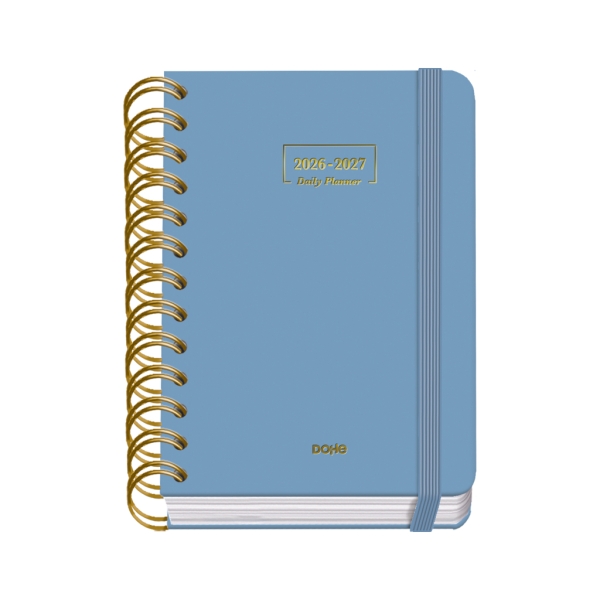 Dohe Premium Agenda Escolar 26/27 - Formato A6 - Dia Pagina - Papel Offset Ahuesado 80g - Cubierta de Carton Plastificado - Espiral Metalica Doble - Goma - 12x17x3cm - Color Azul Dohe Premium Agenda Escolar 26/27 - Formato A6 - Dia Pagina - Papel Offset Ahuesado 80g - Cubierta de Carton Plastificado - Espiral Metalica Doble - Goma - 12x17x3cm - Color Azul