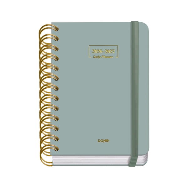Dohe Premium Agenda Escolar 26/27 - Formato A6 - Dia Pagina - Papel Offset Ahuesado 80g - Cubierta de Carton Plastificado - Espiral Metalica Doble - Goma - 12x17x3cm - Color Verde Dohe Premium Agenda Escolar 26/27 - Formato A6 - Dia Pagina - Papel Offset Ahuesado 80g - Cubierta de Carton Plastificado - Espiral Metalica Doble - Goma - 12x17x3cm - Color Verde