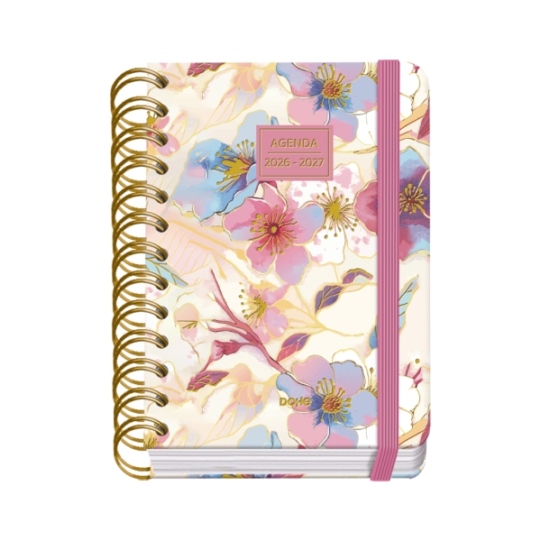 Dohe Premium Magnolia Agenda Escolar 26/27 - Formato A6 - Dia Pagina - Papel Offset Ahuesado 80g - Cubierta de Carton Plastificado - Espiral Metalica Doble - Goma - 12x17x3cm - Multicolor Dohe Premium Magnolia Agenda Escolar 26/27 - Formato A6 - Dia Pagina - Papel Offset Ahuesado 80g - Cubierta de Carton Plastificado - Espiral Metalica Doble - Goma - 12x17x3cm - Multicolor