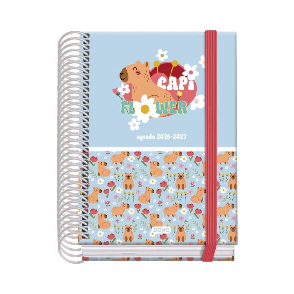 Dohe Prime Capi Flower Agenda Escolar 26/27 - Formato A6 - Dia Pagina - Papel Offset Ahuesado 70g - Cubierta de Carton Plastificado - Espiral - Goma - 12x17x3cm - Multicolor Dohe Prime Capi Flower Agenda Escolar 26/27 - Formato A6 - Dia Pagina - Papel Offset Ahuesado 70g - Cubierta de Carton Plastificado - Espiral - Goma - 12x17x3cm - Multicolor