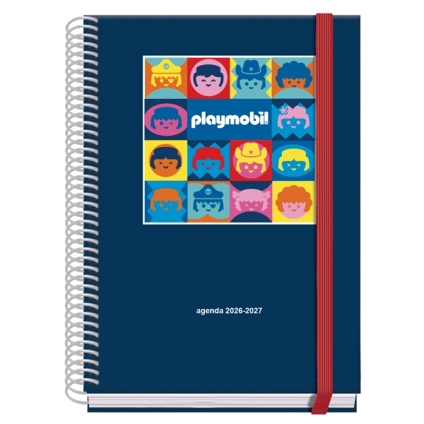 Dohe Prime Playmobil Agenda Escolar 26/27 - Formato A5 - Semana Vista - Papel Offset Ahuesado 70g - Cubierta de Carton Plastificado - Espiral - Goma - 15x21x2cm - Color Azul Marino Dohe Prime Playmobil Agenda Escolar 26/27 - Formato A5 - Semana Vista - Papel Offset Ahuesado 70g - Cubierta de Carton Plastificado - Espiral - Goma - 15x21x2cm - Color Azul Marino
