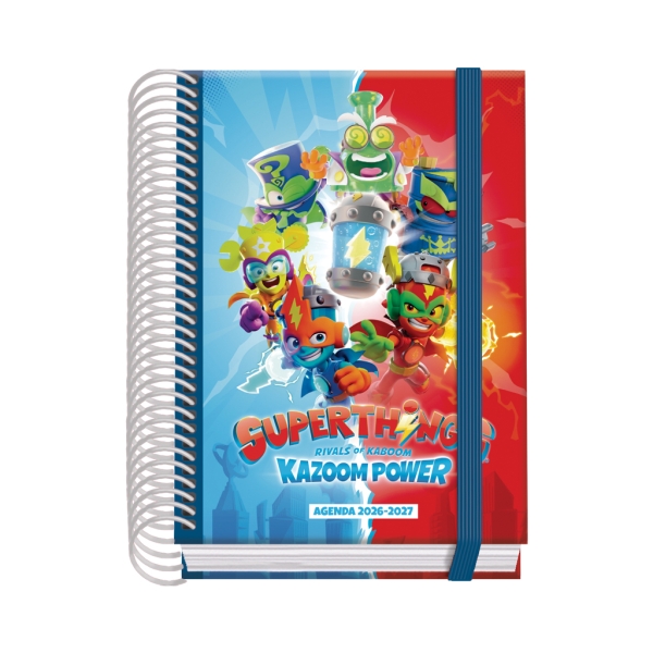 Dohe Prime Superthings Agenda Escolar 26/27 - Formato A6 - Dia Pagina - Papel Offset Ahuesado 70g - Cubierta de Carton Plastificado - Espiral - Goma - 12x17x3cm - Multicolor Dohe Prime Superthings Agenda Escolar 26/27 - Formato A6 - Dia Pagina - Papel Offset Ahuesado 70g - Cubierta de Carton Plastificado - Espiral - Goma - 12x17x3cm - Multicolor