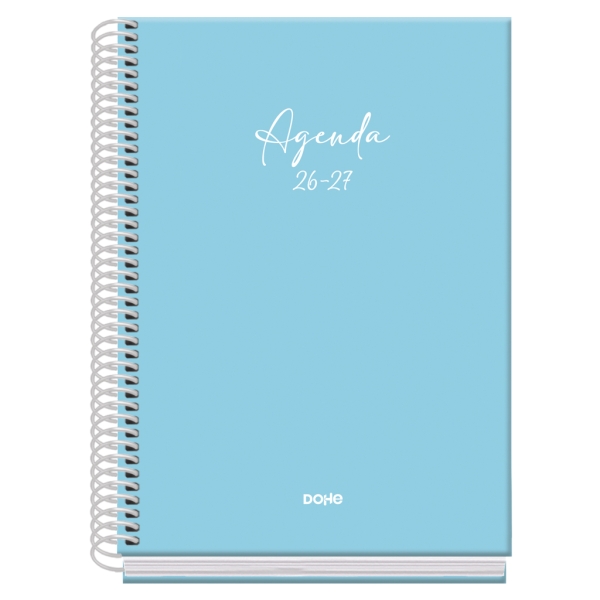 Dohe Basic Serenity Agenda Escolar 26/27 - Formato A5 - Dia Pagina - Papel Offset Ahuesado 70g - Cubierta de Carton Plastificado - Espiral Metalica - Goma - 15x21x4cm - Color Azul Dohe Basic Serenity Agenda Escolar 26/27 - Formato A5 - Dia Pagina - Papel Offset Ahuesado 70g - Cubierta de Carton Plastificado - Espiral Metalica - Goma - 15x21x4cm - Color Azul