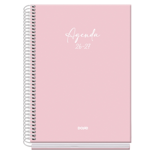 Dohe Basic Serenity Agenda Escolar 26/27 - Formato A5 - Dia Pagina - Papel Offset Ahuesado 70g - Cubierta de Carton Plastificado - Espiral Metalica - Goma - 15x21x4cm - Color Rosa Dohe Basic Serenity Agenda Escolar 26/27 - Formato A5 - Dia Pagina - Papel Offset Ahuesado 70g - Cubierta de Carton Plastificado - Espiral Metalica - Goma - 15x21x4cm - Color Rosa