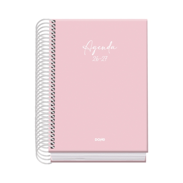Dohe Basic Serenity Agenda Escolar 26/27 - Formato A6 - Dia Pagina - Papel Offset Ahuesado 70g - Cubierta de Carton Plastificado - Espiral Metalica - Goma - 12x17x3cm - Color Rosa Dohe Basic Serenity Agenda Escolar 26/27 - Formato A6 - Dia Pagina - Papel Offset Ahuesado 70g - Cubierta de Carton Plastificado - Espiral Metalica - Goma - 12x17x3cm - Color Rosa