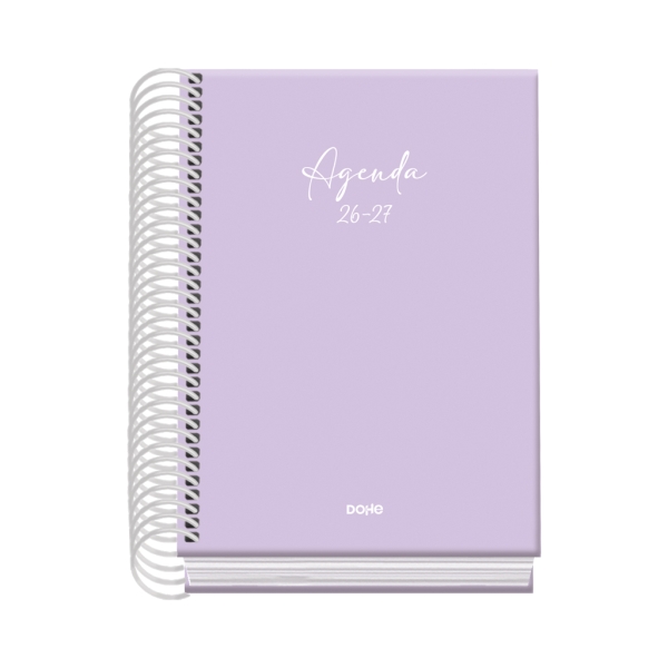Dohe Basic Serenity Agenda Escolar 26/27 - Formato A6 - Dia Pagina - Papel Offset Ahuesado 70g - Cubierta de Carton Plastificado - Espiral Metalica - Goma - 12x17x3cm - Color Morado Dohe Basic Serenity Agenda Escolar 26/27 - Formato A6 - Dia Pagina - Papel Offset Ahuesado 70g - Cubierta de Carton Plastificado - Espiral Metalica - Goma - 12x17x3cm - Color Morado