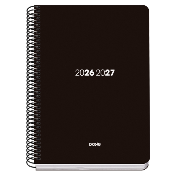 Dohe Basic Element Agenda Escolar 26/27 - Formato A5 - Dia Pagina - Papel Offset Ahuesado 70g - Cubierta de Carton Plastificado - Espiral Metalica - Goma - 15x21x4cm - Color Negro Dohe Basic Element Agenda Escolar 26/27 - Formato A5 - Dia Pagina - Papel Offset Ahuesado 70g - Cubierta de Carton Plastificado - Espiral Metalica - Goma - 15x21x4cm - Color Negro