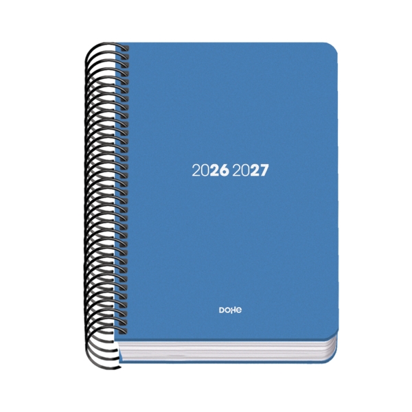 Dohe Basic Element Agenda Escolar 26/27 - Formato A6 - Dia Pagina - Papel Offset Ahuesado 70g - Cubierta de Carton Plastificado - Espiral Metalica - Goma - 12x17x3cm - Color Azul Dohe Basic Element Agenda Escolar 26/27 - Formato A6 - Dia Pagina - Papel Offset Ahuesado 70g - Cubierta de Carton Plastificado - Espiral Metalica - Goma - 12x17x3cm - Color Azul
