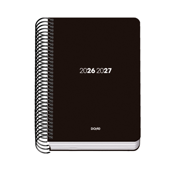 Dohe Basic Element Agenda Escolar 26/27 - Formato A6 - Dia Pagina - Papel Offset Ahuesado 70g - Cubierta de Carton Plastificado - Espiral Metalica - Goma - 12x17x3cm - Color Negro Dohe Basic Element Agenda Escolar 26/27 - Formato A6 - Dia Pagina - Papel Offset Ahuesado 70g - Cubierta de Carton Plastificado - Espiral Metalica - Goma - 12x17x3cm - Color Negro