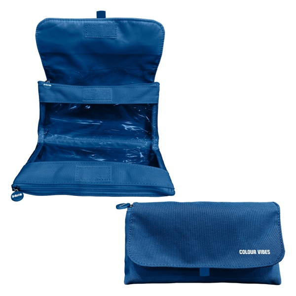 Dohe Vibes Portatodo Doble - Solapa con Bolsillo Interior - Cremallera - Ventanas Transparentes - Poliester - 22x11x6cm - Color Azul Dohe Vibes Portatodo Doble - Solapa con Bolsillo Interior - Cremallera - Ventanas Transparentes - Poliester - 22x11x6cm - Color Azul