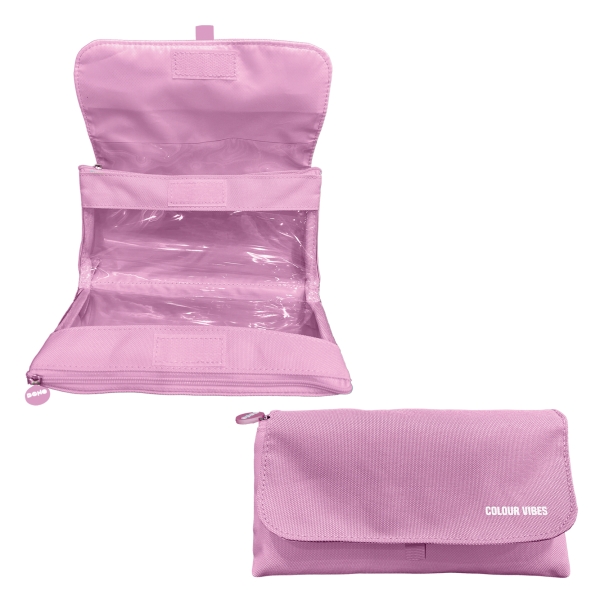 Dohe Vibes Portatodo Doble - Solapa con Bolsillo Interior - Cremallera - Ventanas Transparentes - Poliester - 22x11x6cm - Color Rosa Dohe Vibes Portatodo Doble - Solapa con Bolsillo Interior - Cremallera - Ventanas Transparentes - Poliester - 22x11x6cm - Color Rosa