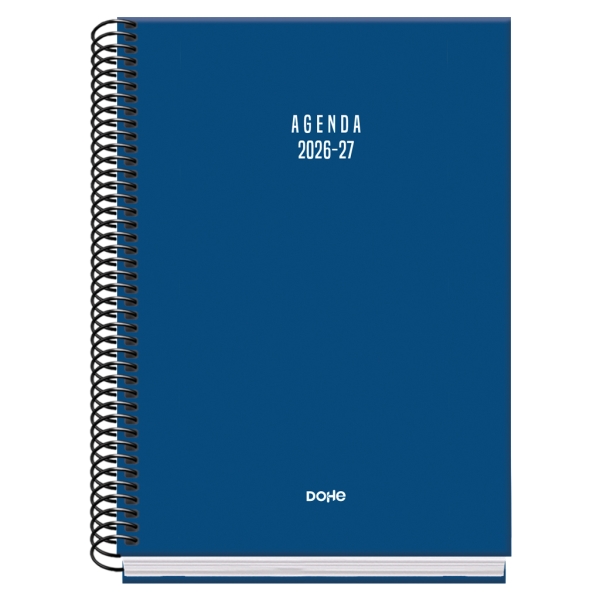 Dohe Basic Colour Vibes Agenda Escolar 26/27 - Formato A5 - Dia Pagina - Papel Offset Ahuesado 70g - Cubierta de Carton Plastificado - Espiral Metalica - Goma - 15x21x4cm - Color Azul Dohe Basic Colour Vibes Agenda Escolar 26/27 - Formato A5 - Dia Pagina - Papel Offset Ahuesado 70g - Cubierta de Carton Plastificado - Espiral Metalica - Goma - 15x21x4cm - Color Azul