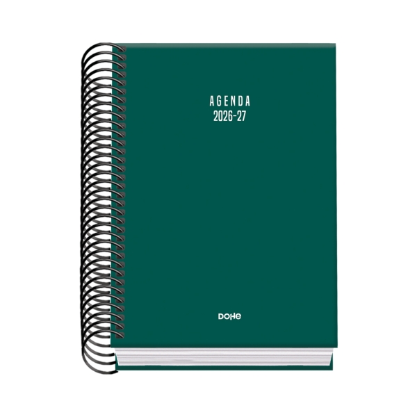 Dohe Basic Colour Vibes Agenda Escolar 26/27 - Formato A6 - Dia Pagina - Papel Offset Ahuesado 70g - Cubierta de Carton Plastificado - Espiral - Goma - 12x17x3cm - Color Verde Dohe Basic Colour Vibes Agenda Escolar 26/27 - Formato A6 - Dia Pagina - Papel Offset Ahuesado 70g - Cubierta de Carton Plastificado - Espiral - Goma - 12x17x3cm - Color Verde