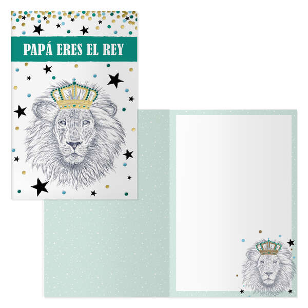 Dohe Pack de 6 Tarjetas de Felicitacion Dia del Padre - 11.5x17cm - Impresion a Todo Color - Estampaciones con Pelicula de Color - Papel Offset Blanco de 300gr - Incluye Sobre de Color