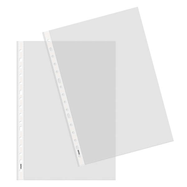 Dohe 100 Fundas Multitaladro de 16 Perforaciones - 100x100mm - Polipropileno Transparente Piel de Naranja y Cristal Dohe 100 Fundas Multitaladro de 16 Perforaciones - 100x100mm - Polipropileno Transparente Piel de Naranja y Cristal