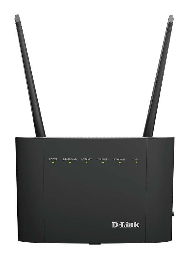 D-Link Router Inalambrico Doble Banda AC1200 MU-MIMO - WiFi - VDSL / ADSL - 4 Puertos LAN Gigabit Ethernet - 2 Antenas Externas - Color Negro