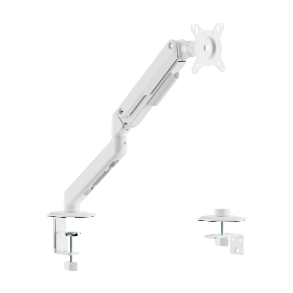 Aisens Eco Soporte de Mesa con Brazo Articulado para Monitor de 17\"-32\" - Soporta hasta 9kg - Gestion de Cables - VESA 100x100mm - Contrapeso Giratorio e Inclinable - Color Blanco
