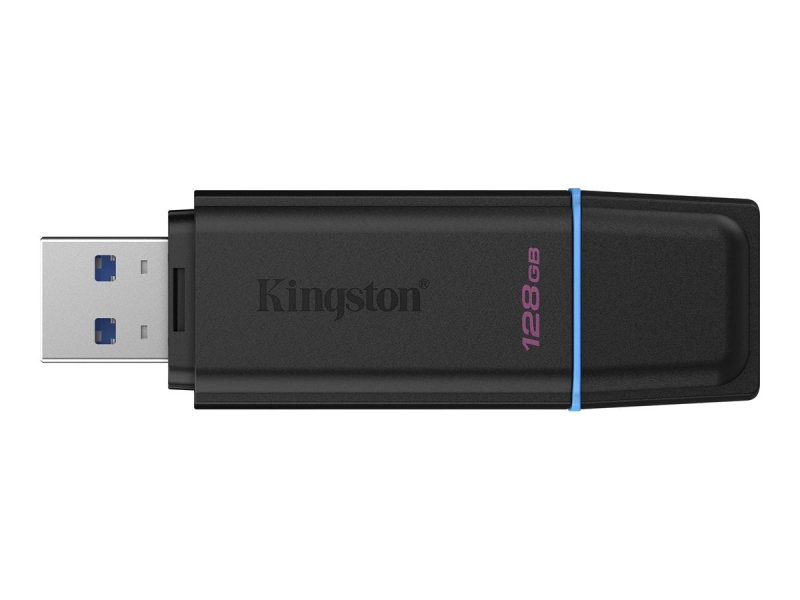 Kingston DataTraveler Exodia Memoria USB 128GB - USB 3.2 Gen 1 - Con Tapa - Enganche para Llavero - Color Negro (Pendrive)