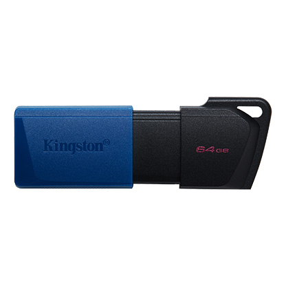 Kingston DataTraveler Exodia M Memoria USB 64GB - USB 3.2 Gen 1 - Capuchon Movil - Enganche para Llavero - Color Negro/Azul (Pendrive)
