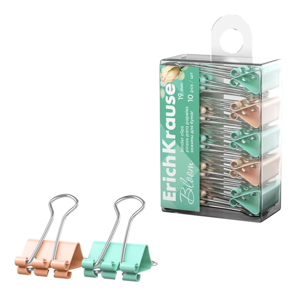 ErichKrause Pastel Bloom Pack de 10 Pinzas Sujetapapeles - 19mm de Ancho - Metalicas - Capacidad hasta 80 Hojas - Colores Surtidos ErichKrause Pastel Bloom Pack de 10 Pinzas Sujetapapeles - 19mm de Ancho - Metalicas - Capacidad hasta 80 Hojas - Colores Surtidos