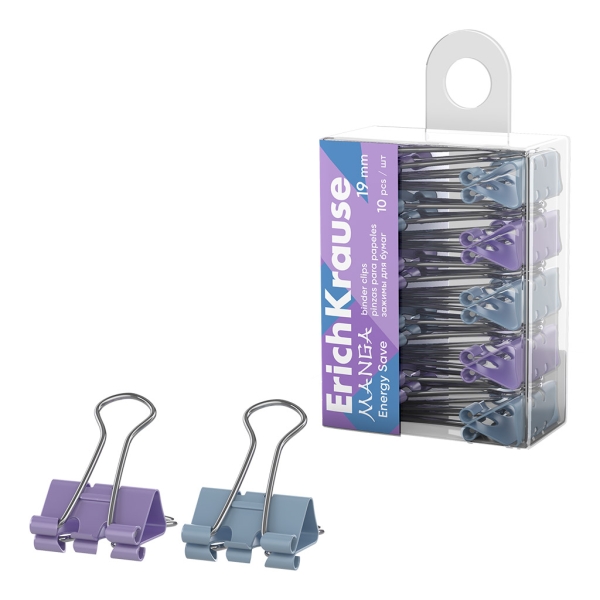 ErichKrause Energy Save Manga Pack de 10 Pinzas Sujetapapeles - 19mm de Ancho - Metalicas - Capacidad hasta 80 Hojas - Colores Surtidos ErichKrause Energy Save Manga Pack de 10 Pinzas Sujetapapeles - 19mm de Ancho - Metalicas - Capacidad hasta 80 Hojas - Colores Surtidos