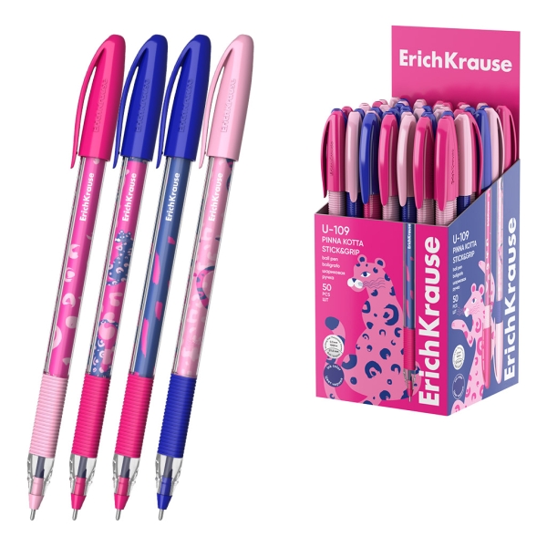ErichKrause U-109 Stick and Grip Pinna Kotta Boligrafo con Capuchon - Modelos Surtidos - Trazo 0.3mm - Zona de Agarre de Goma - Tinta de Baja Viscosidad - Tapa Ventilada - Color Azul ErichKrause U-109 Stick and Grip Pinna Kotta Boligrafo con Capuchon - Modelos Surtidos - Trazo 0.3mm - Zona de Agarre de Goma - Tinta de Baja Viscosidad - Tapa Ventilada - Color Azul