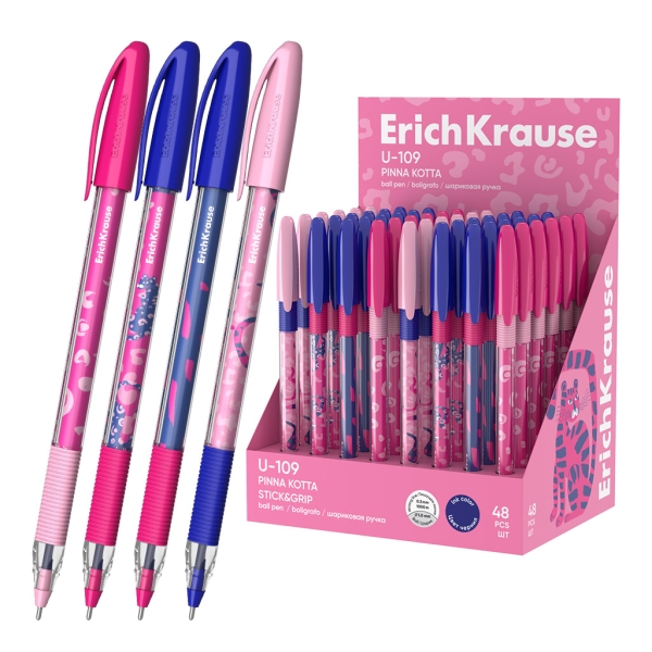ErichKrause U-109 Stick and Grip Pinna Kotta Expositor con 48 Boligrafos con Capuchon - Modelos Surtidos - Trazo 0.3mm - Zona de Agarre de Goma - Tinta de Baja Viscosidad - Tapa Ventilada - Color Azul ErichKrause U-109 Stick and Grip Pinna Kotta Expositor con 48 Boligrafos con Capuchon - Modelos Surtidos - Trazo 0.3mm - Zona de Agarre de Goma - Tinta de Baja Viscosidad - Tapa Ventilada - Color Azul