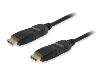 Equip Cable HDMI 1.4 Macho/Macho Acodable y Gitatorio 180º - Ancho de Banda hasta 18 Gbps. - Alta Velocidad - Longitud 1 m.