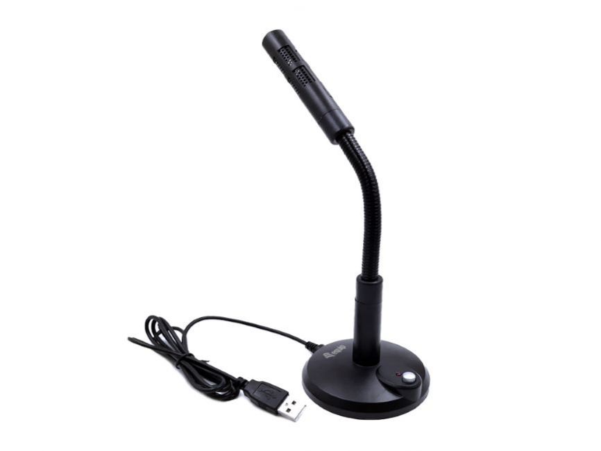 Equip Microfono de Escritorio Flexible USB - Boton On/Off y Mute - Cable de 1.20m