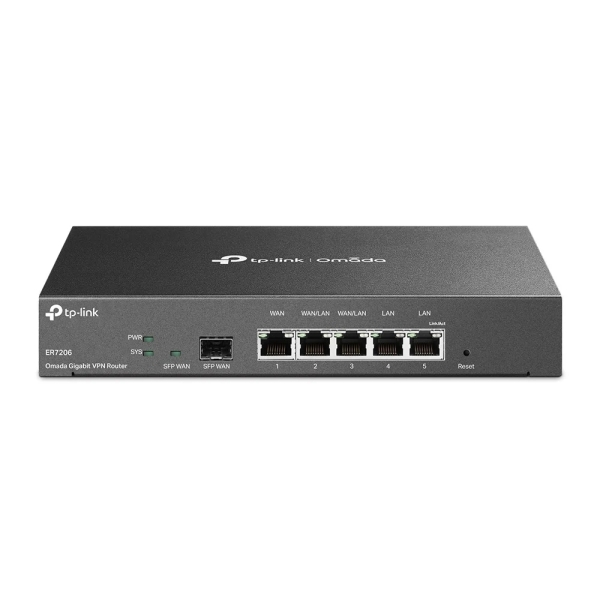 TP-Link Omada ER7206 Router - VPN - 4x1Gbps WAN/LAN - 1Gbps WAN - 1Gbps SFP - USB 3.0 - Balanceo de Carga - Gestion Centralizada en la Nube - Color Negro TP-Link Omada ER7206 Router - VPN - 4x1Gbps WAN/LAN - 1Gbps WAN - 1Gbps SFP - USB 3.0 - Balanceo de Carga - Gestion Centralizada en la Nube - Color Negro