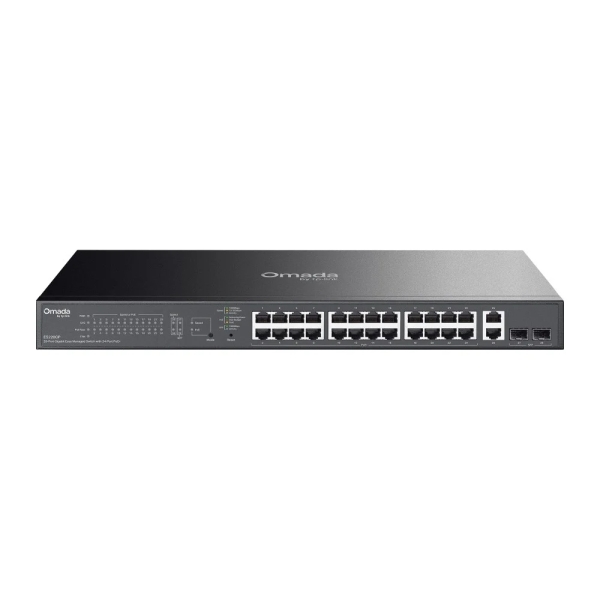 TP-Link Omada ES228GP Switch 28 Puertos - Gestionado - 26xRJ45 PoE+ 1Gbps - 2xSFP 1Gbps - Soporta QOS - 2 Ventiladores Internos - Conmutacion hasta 56Gbps - Carcasa Metalica - Color Negro TP-Link Omada ES228GP Switch 28 Puertos - Gestionado - 26xRJ45 PoE+ 1Gbps - 2xSFP 1Gbps - Soporta QOS - 2 Ventiladores Internos - Conmutacion hasta 56Gbps - Carcasa Metalica - Color Negro