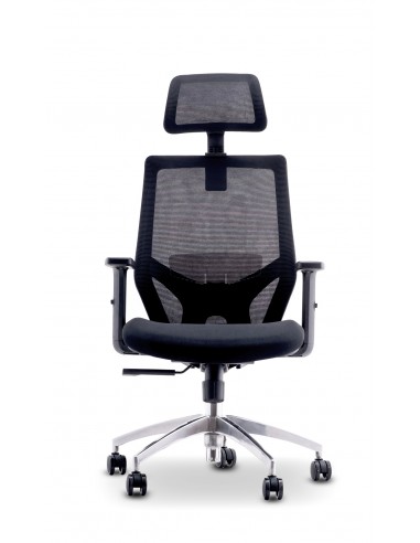 Urban Factory Ergo Silla de Oficina Ergonomica - Soportes Lumbar y Cervical Ajustables - Respaldo de Malla - Ajustable - Color Negro