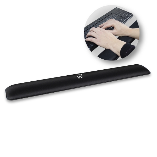 Ewent Almohadilla Reposabrazos para Teclado - Ergonomica - Base de Goma Antideslizante - Color Negro