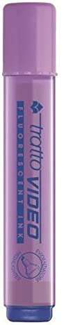 Tratto Video Marcador Fluorescente - Punta Biselada - Tinta Base de Agua - Secado Rapido - Color Lila Fluorescente