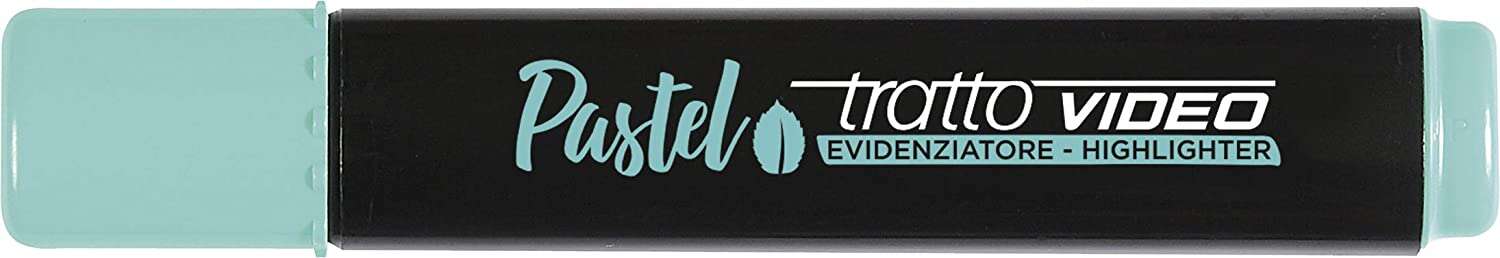 Tratto Video Pastel Marcador Fluorescente - Punta Biselada - Tinta al Agua - Secado Rapido - Color Verde Menta