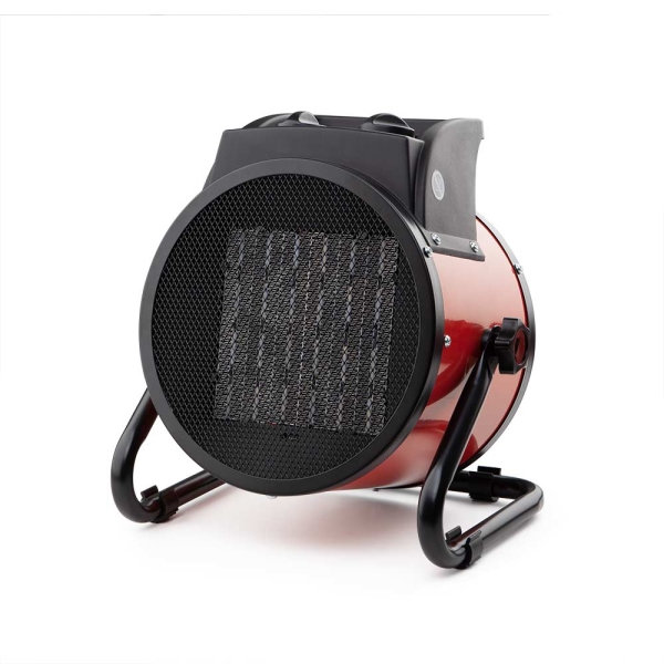 Orbegozo FHR 3050 A Calefactor Ceramico Profesional - Potencia 3000W - Pies Antideslizantes - Ventilador - 2 Niveles de Calor - Asa de Transporte - Apagado Automatico de Seguridad - Color negro y rojo