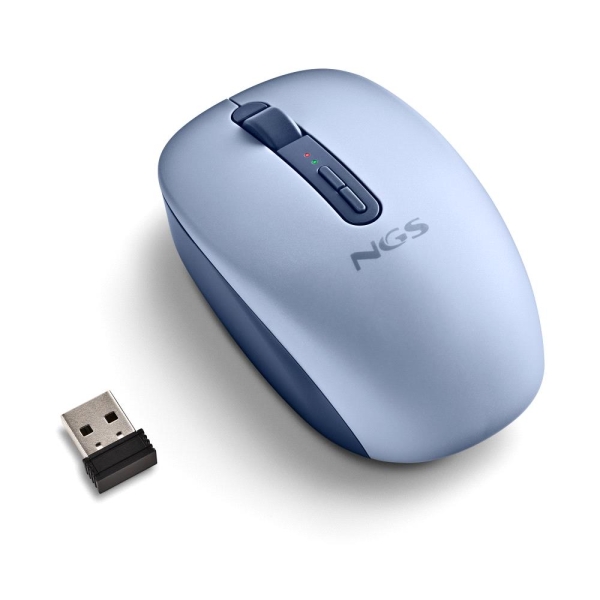 NGS Fog Dual Raton Inalambrico 1600 dpi - Bluetooth 5.2 y 2.4 GHz - 3 Botones - Silencioso - Color Azul NGS Fog Dual Raton Inalambrico 1600 dpi - Bluetooth 5.2 y 2.4 GHz - 3 Botones - Silencioso - Color Azul