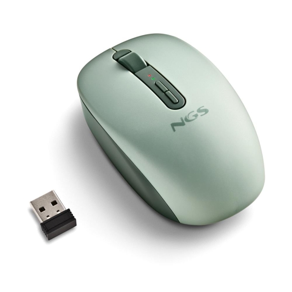 NGS Fog Dual Raton Inalambrico 1600 dpi - Bluetooth 5.2 y 2.4 GHz - 3 Botones - Silencioso - Color Verde NGS Fog Dual Raton Inalambrico 1600 dpi - Bluetooth 5.2 y 2.4 GHz - 3 Botones - Silencioso - Color Verde