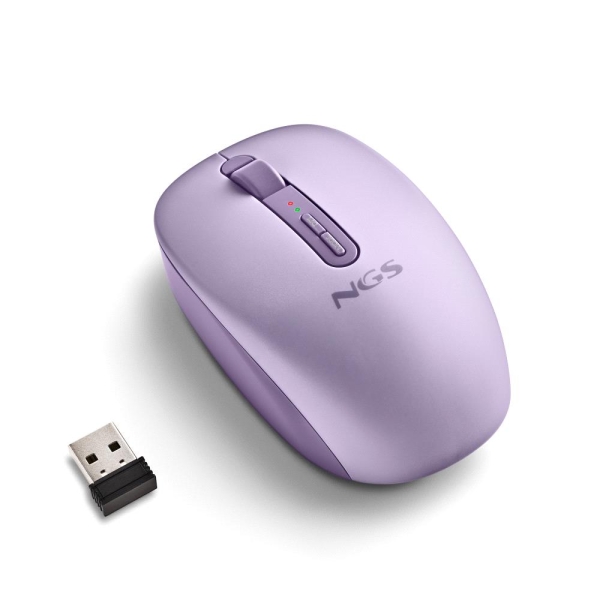 NGS Fog Dual Raton Inalambrico 1600 dpi - Bluetooth 5.2 y 2.4 GHz - 3 Botones - Silencioso - Color Purpura NGS Fog Dual Raton Inalambrico 1600 dpi - Bluetooth 5.2 y 2.4 GHz - 3 Botones - Silencioso - Color Purpura