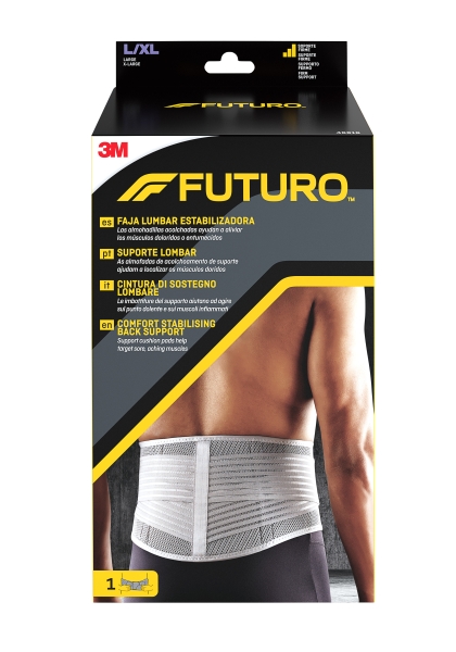 Futuro Faja Lumbar Estabilizadora - Talla L/XL (99.1 - 127cm) - Transpirable - Color Gris